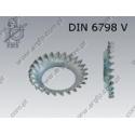 Countersunk serrated washer  6,4(M 6)  zinc plated  DIN 6798 V