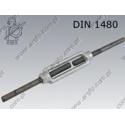 Turnbuckle open type  with welding stud M12  zinc plated  DIN 1480