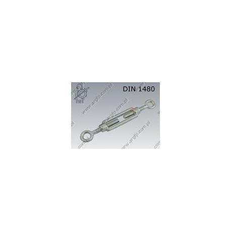 Turnbuckle open type  e-e M12  zinc plated  DIN 1480