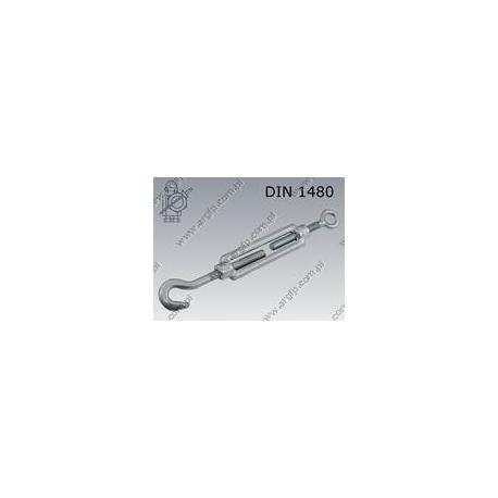 Turnbuckle open type  h-e M 8  zinc plated  DIN 1480