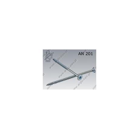 Chipboard screw hardened  Tx 6×90/60  zinc plated  AN 201