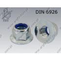 Prevaling torque flange nut with insert  M 6-8 zinc plated  DIN 6926