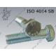 Hex bolt  M20×260-8.8 SB zinc plated  ISO 4014 SB