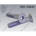 Hex socket CSK head screw  M 6×65-010.9 zinc plated  ISO 10642