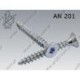 Chipboard screw hardened  Tx 4×30  zinc plated  AN 201