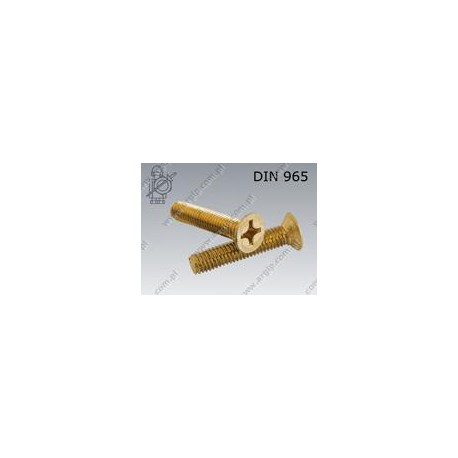 Machine screw CSK head  slotted M 2,5×16-brass   PN 82207